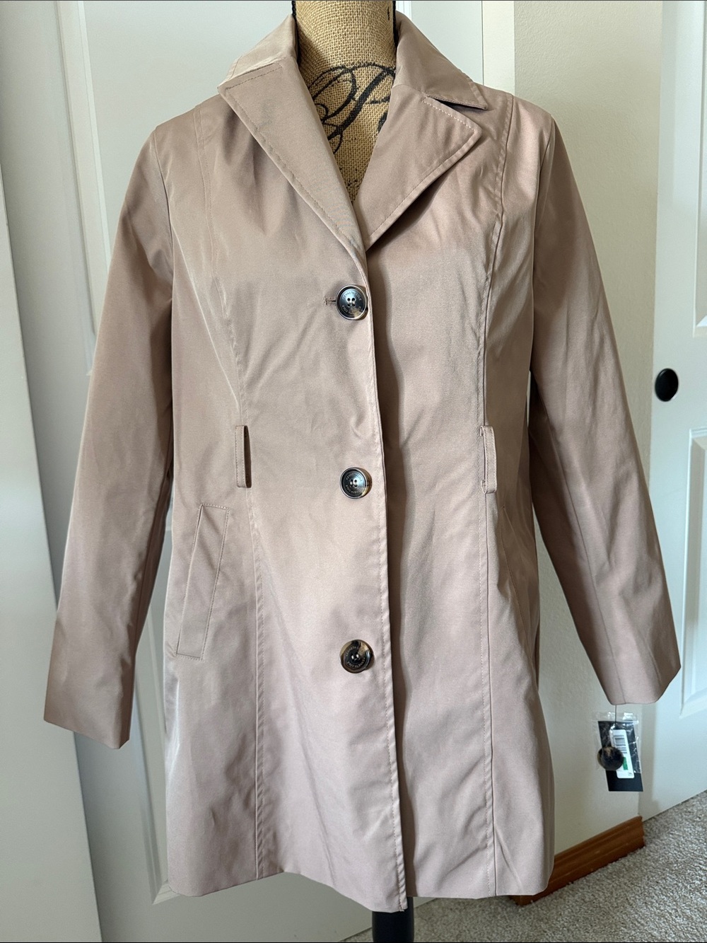 Kenneth Cole New York Khaki Single-Breasted Trench